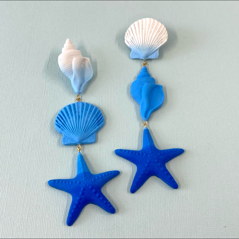 Blue Ombré Multi Shell Dangle