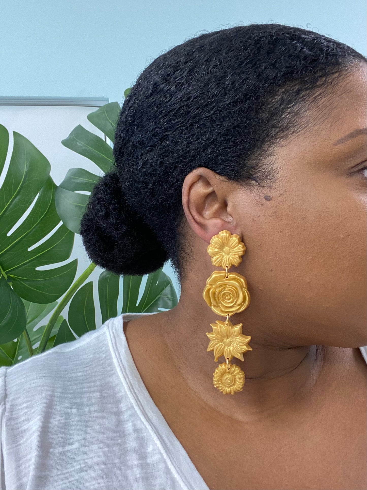Gold Floral Dangle- Preorder