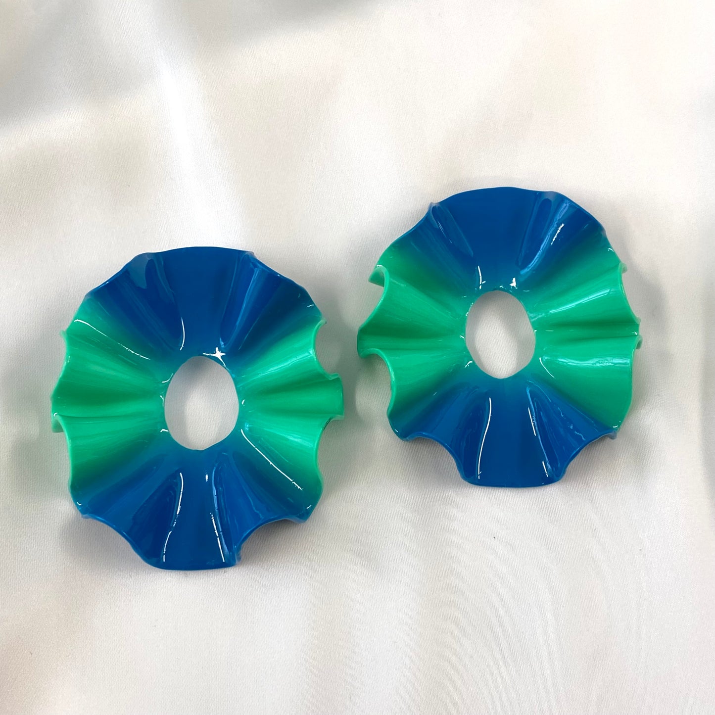 Teal/Seafoam Ombré Saundra Ruffled Stud- Medium (Ready to Ship)