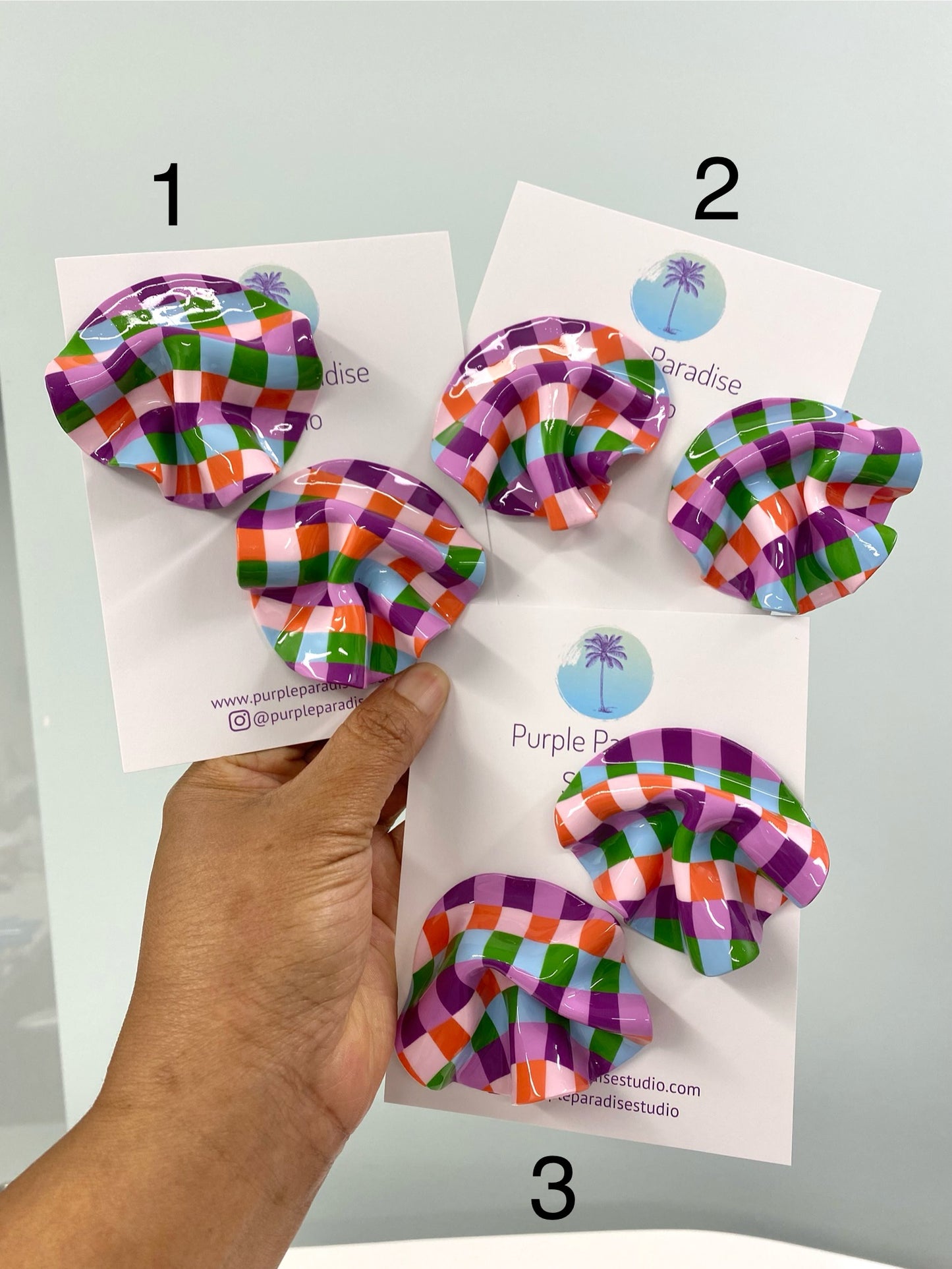 Checkered Draped Stud