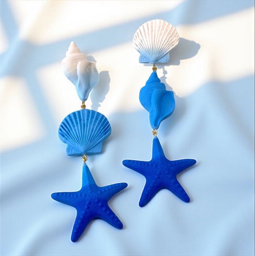 Blue Ombré Multi Shell Dangle