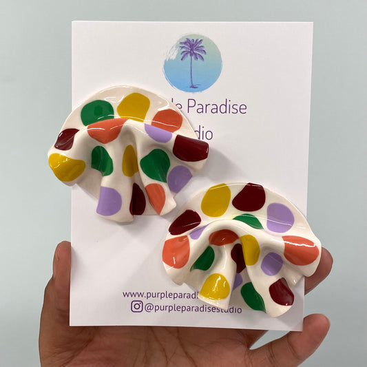 Irregular Dot Draped Stud