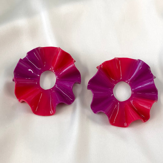 Magenta/Raspberry Ombré Saundra Ruffled Stud- Medium (Ready to Ship)