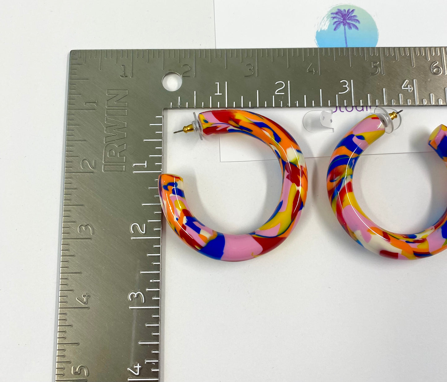 Blush/Apple Multi Chunky Hoop (Ready to Ship)