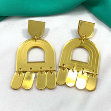 Load image into Gallery viewer, Gold Mirrored Deco Dangle
